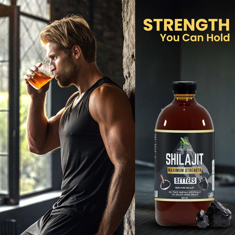 Herb To Body Pure Shilajit Bitter morning ritual scene for balance
