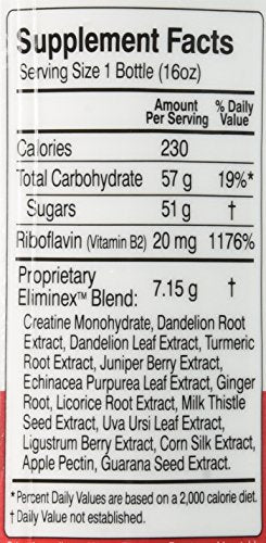 Herbal Clean Qcarbo16 bottle with straw suggests easy, post-workout detox ritual