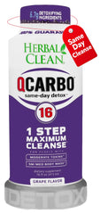 Herbal Clean Qcarbo16 grape bottle ready for a refreshing detox and hydration.