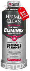 Herbal Clean Same Day Eliminex bottle with dragon fruit flavor for quick cleanse support.