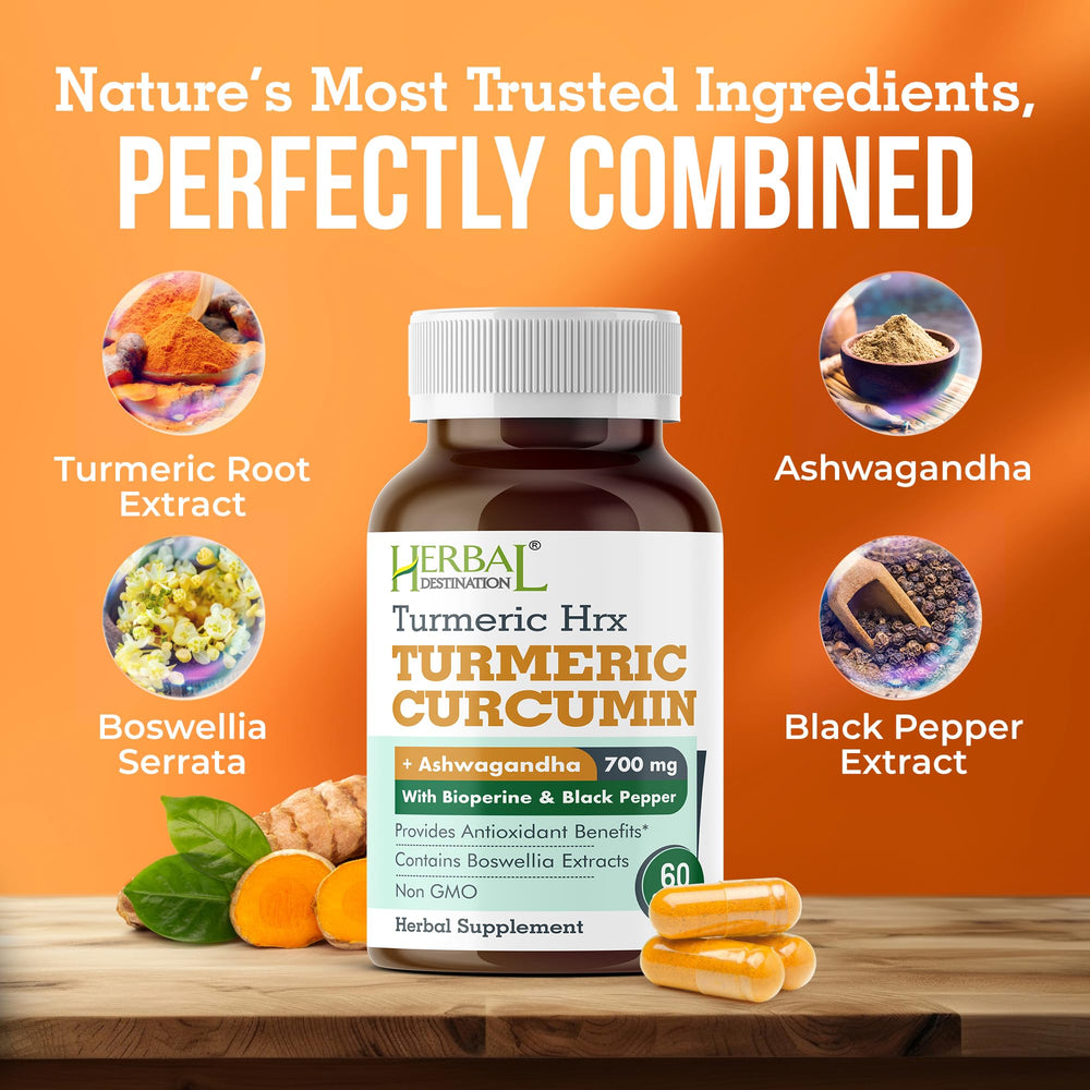 Herbal Destination HRX boswellia extract supports joint comfort and mobility.