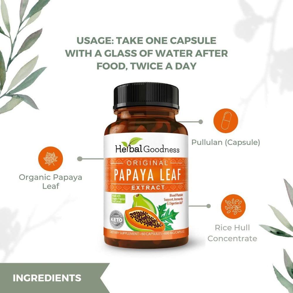 Herbal Goodness capsules in hand illustrating easy daily intake