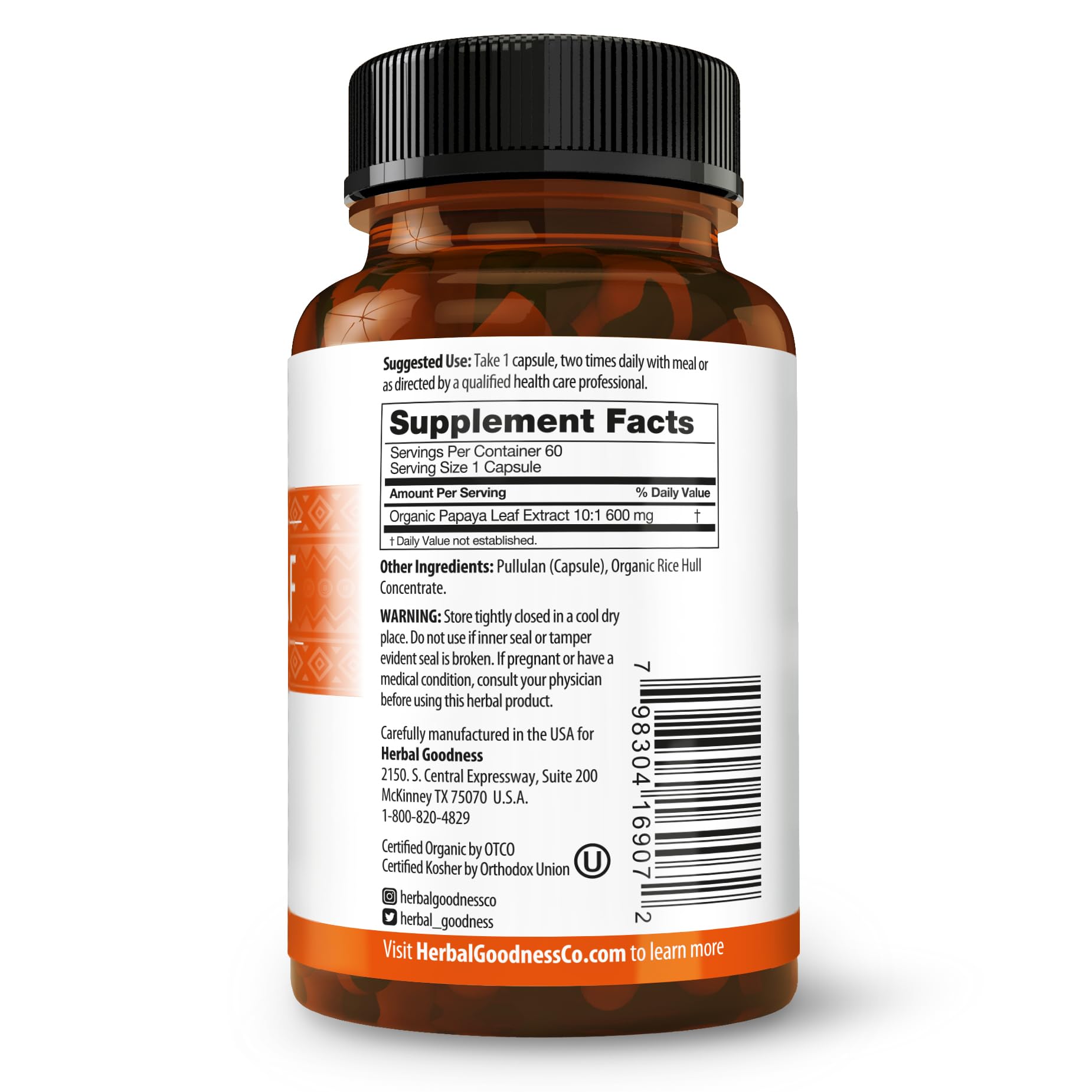 Herbal Goodness vegan capsules close-up emphasizing clean, plant-based ingredients