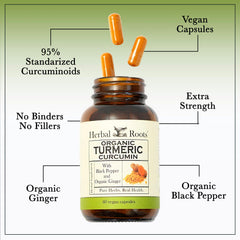 Herbal Roots black pepper BioPerine capsules captured for enhanced absorption.