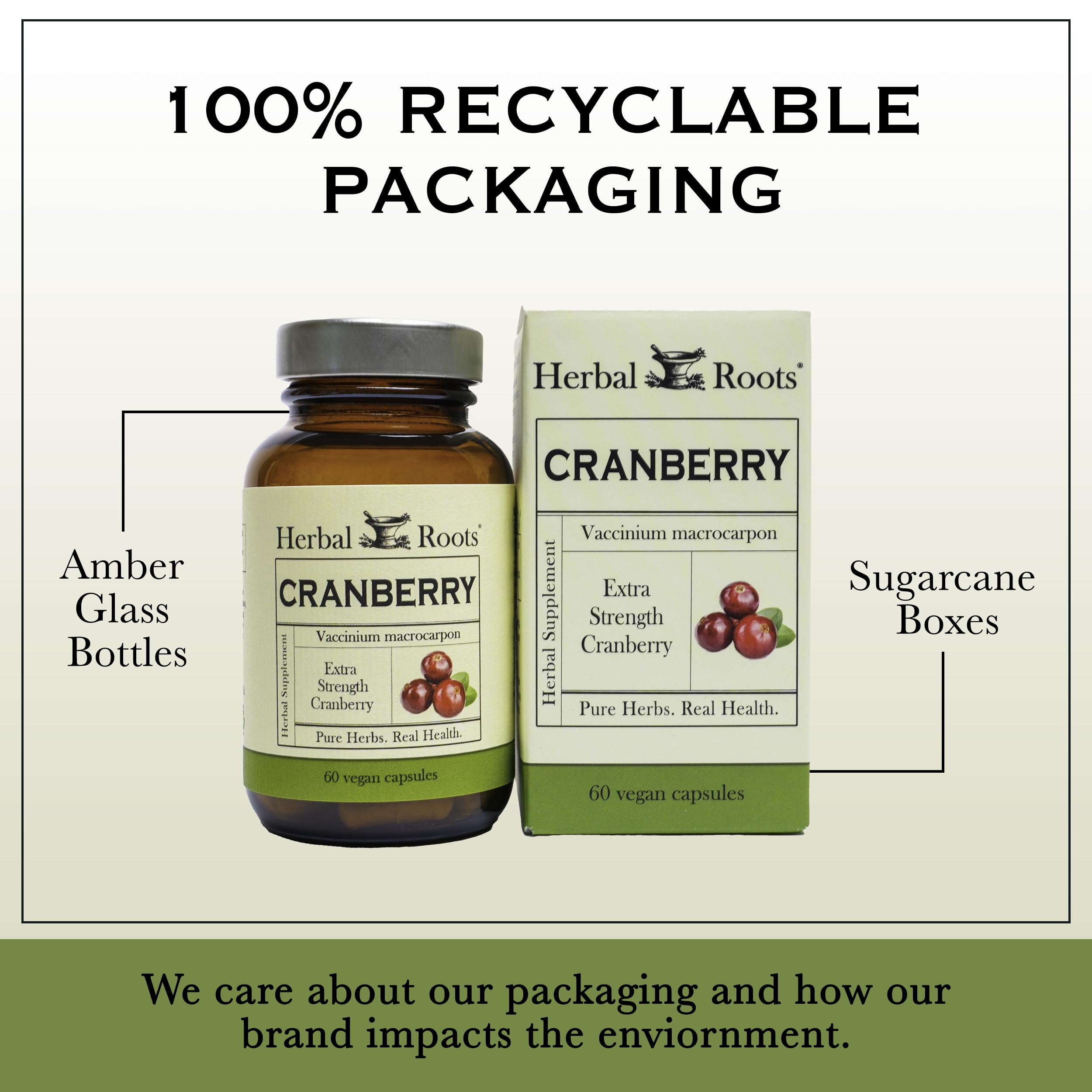 Herbal Roots vegan capsules ready for daily use.
