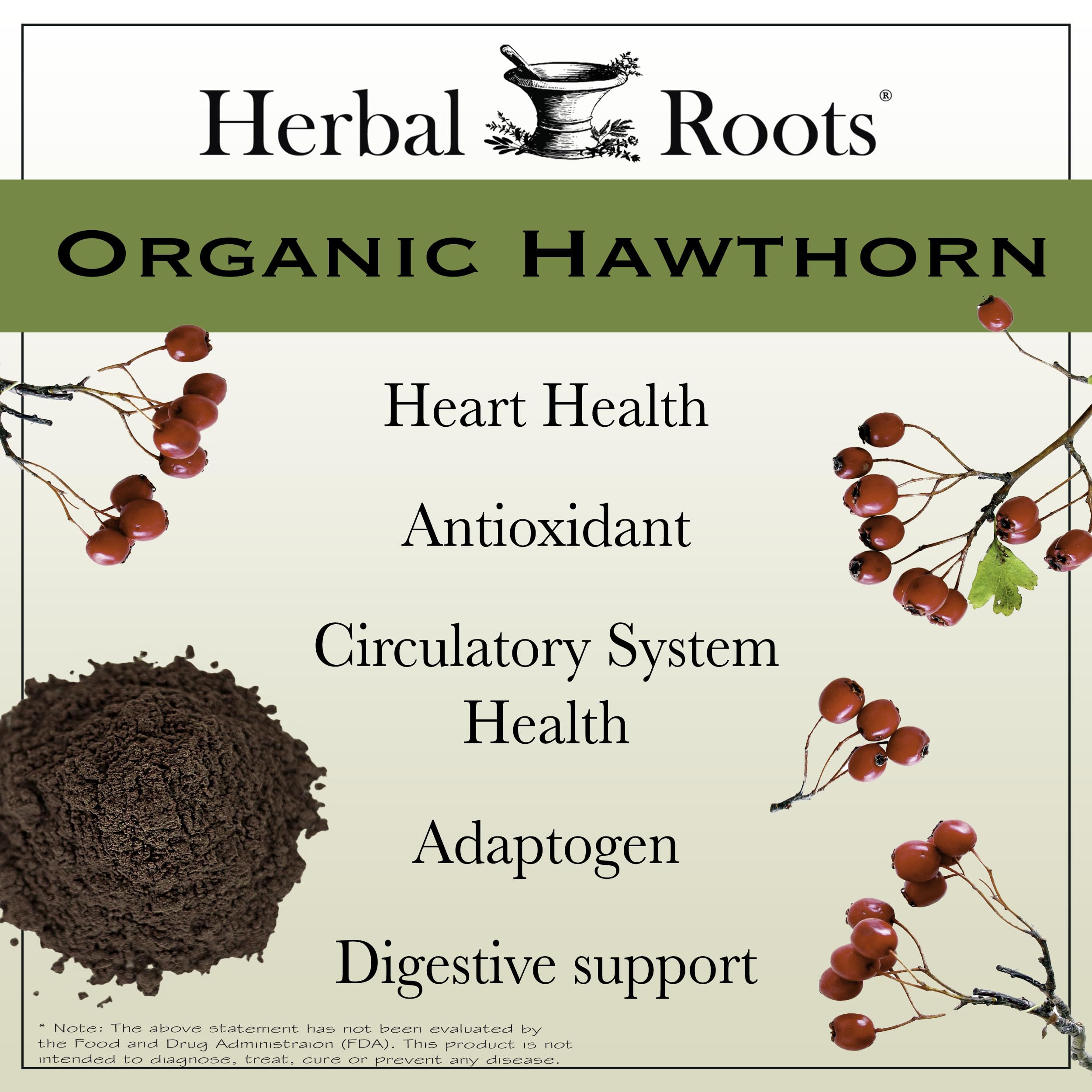 Herbal Roots Organic label close view highlighting organic certification.