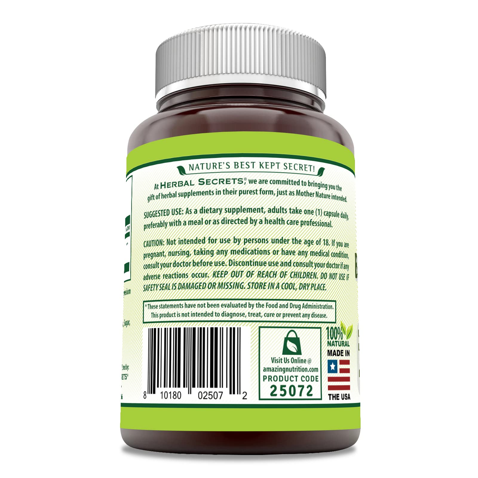 Herbal Secrets Boswellia capsules close-up for daily wellness routine
