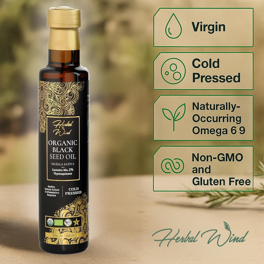 Close-up of Herbal Wind Black Seed Oil bottle cap indicating premium quality.