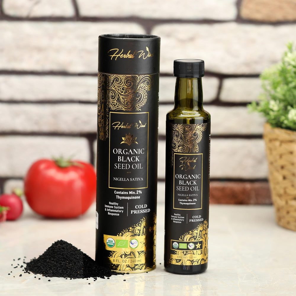 Dark amber Herbal Wind bottle on shelf highlighting quality.