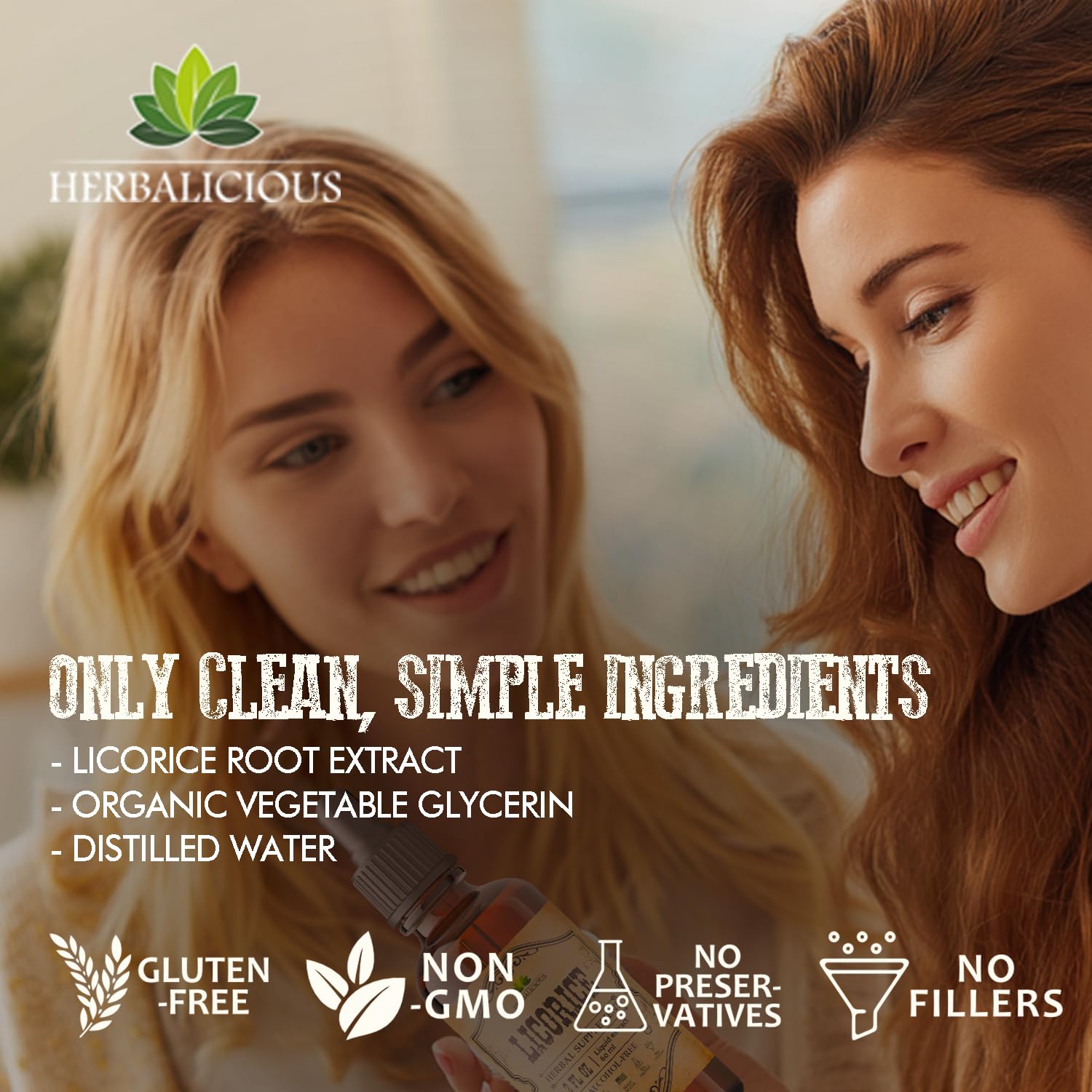 HERBALICIOUS label notes USA production in a GMP-certified facility.