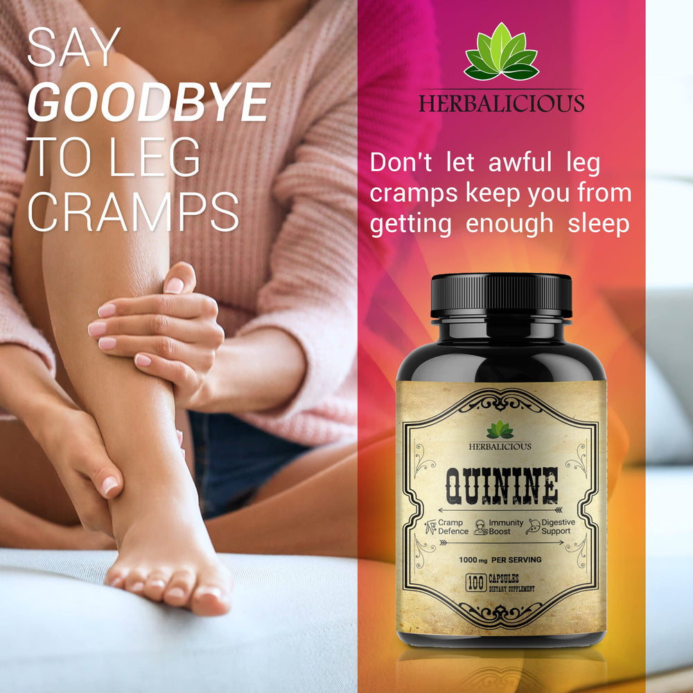 HERBALICIOUS quinine capsules close-up for easy daily dosing
