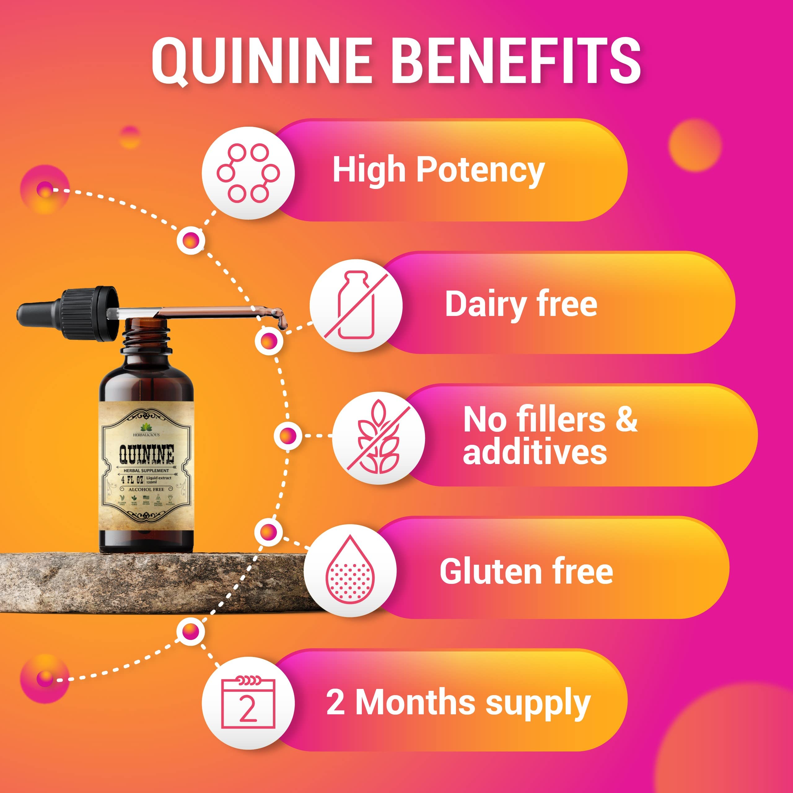 Herbalicious Quinine Liquid Extract scene set for a calm night routine.
