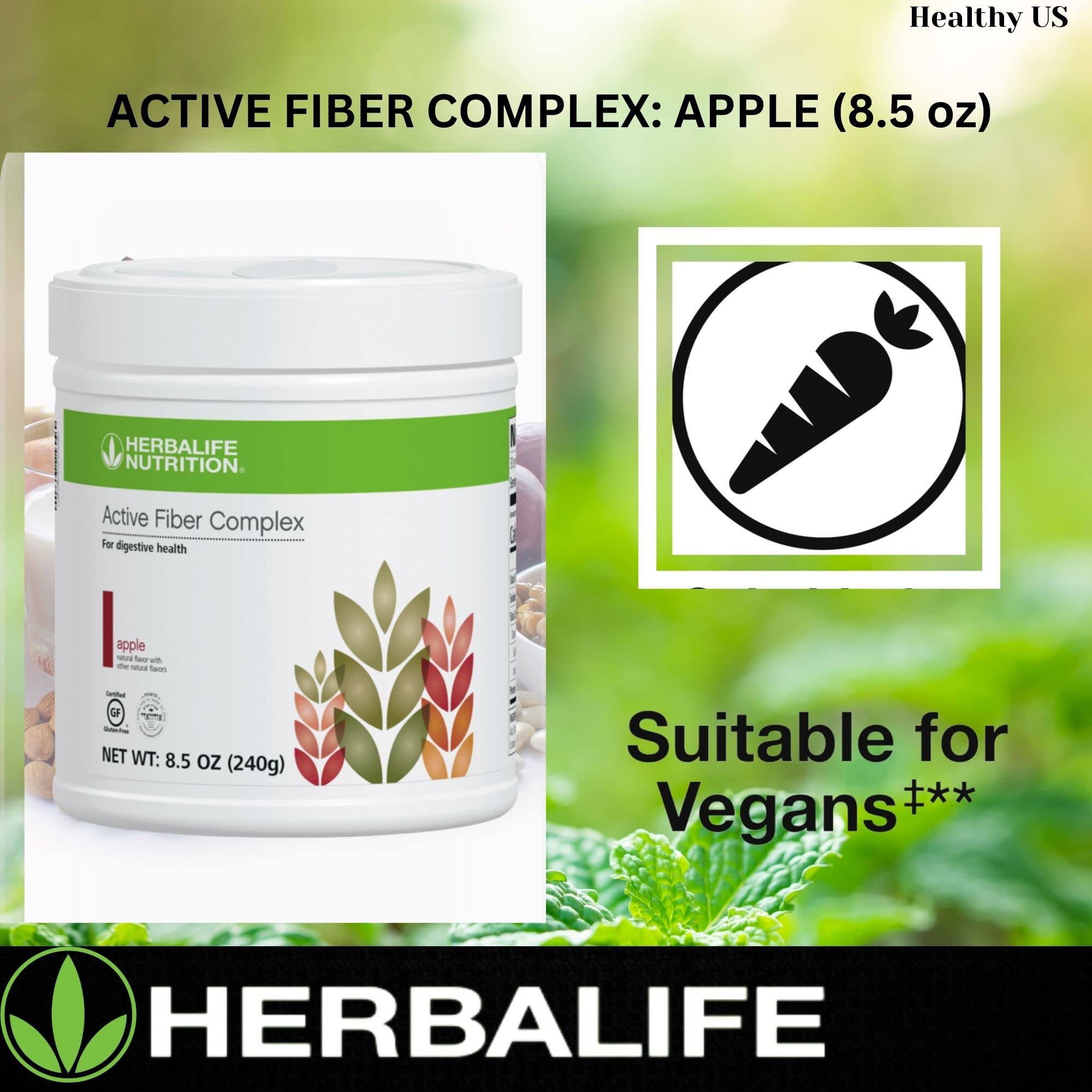 Herbalife Active Fiber Complex ingredient panel shown on the label.