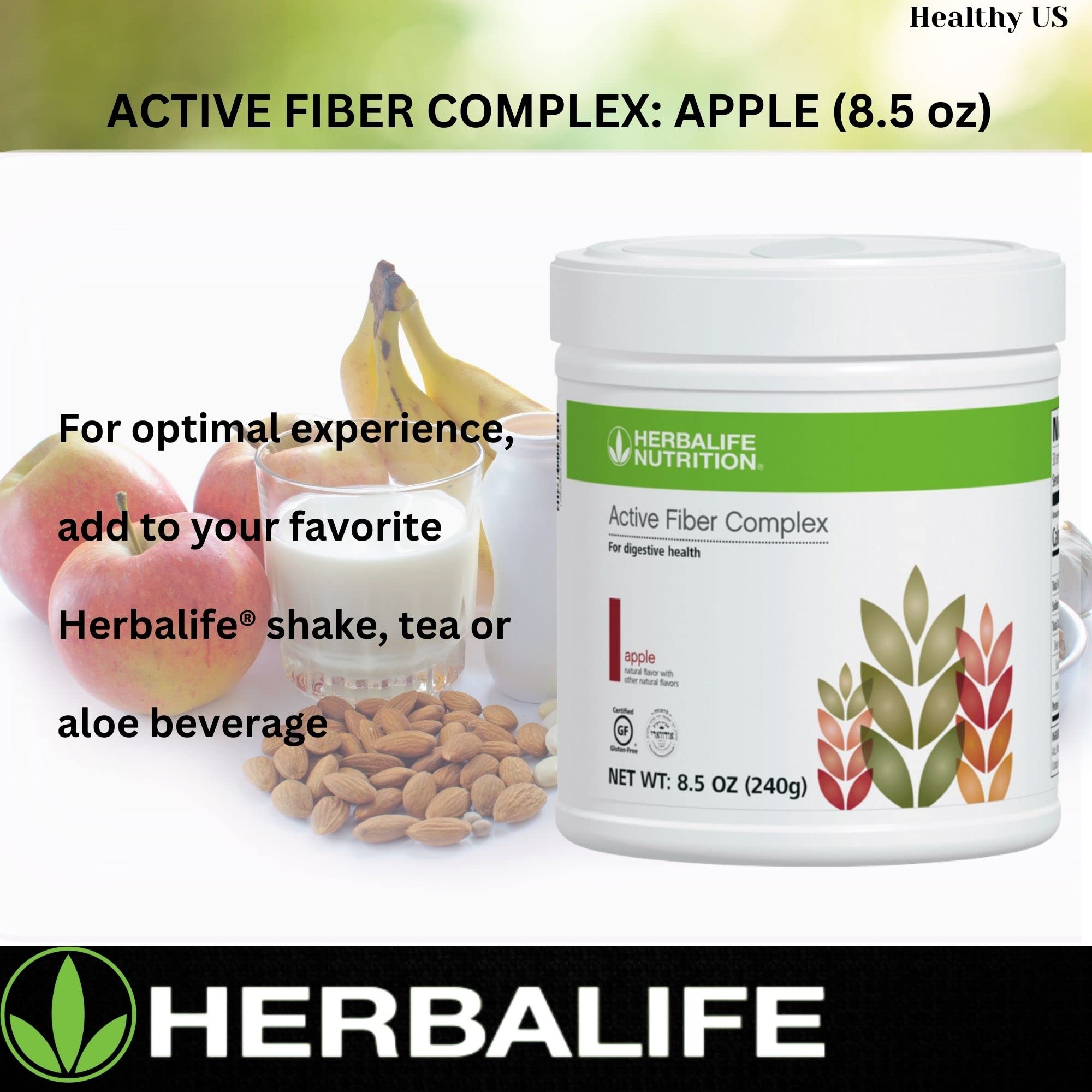 Herbalife Active Fiber Complex serving scoop next to bottle for daily use.