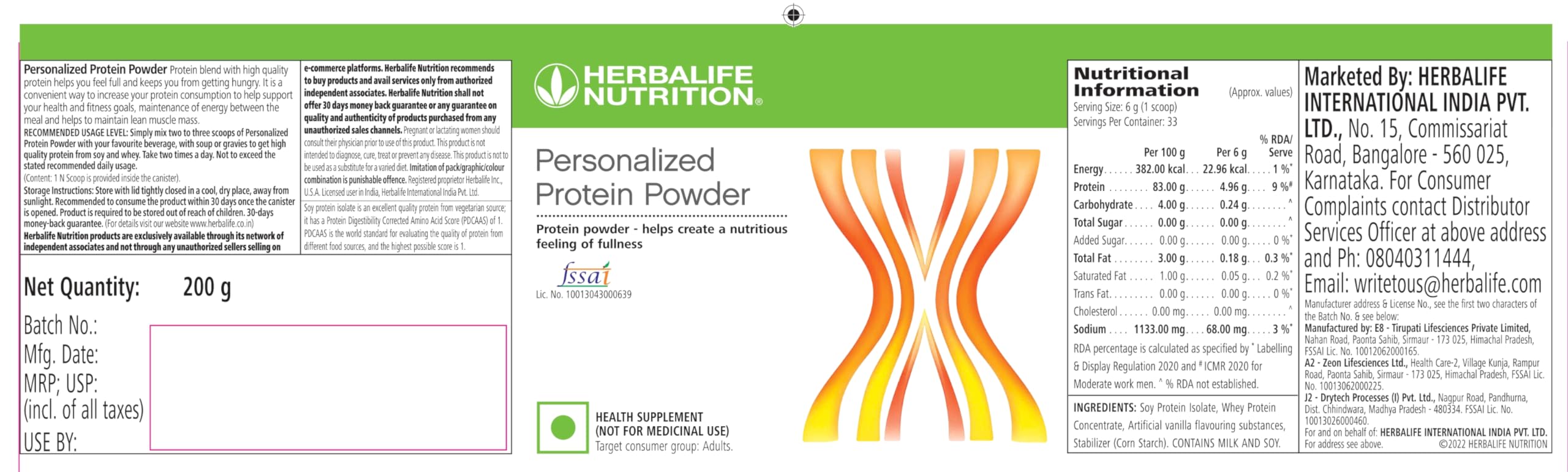 Herbalife Formula 1 Personalized protein powder scoop beside blender for easy recipe blending