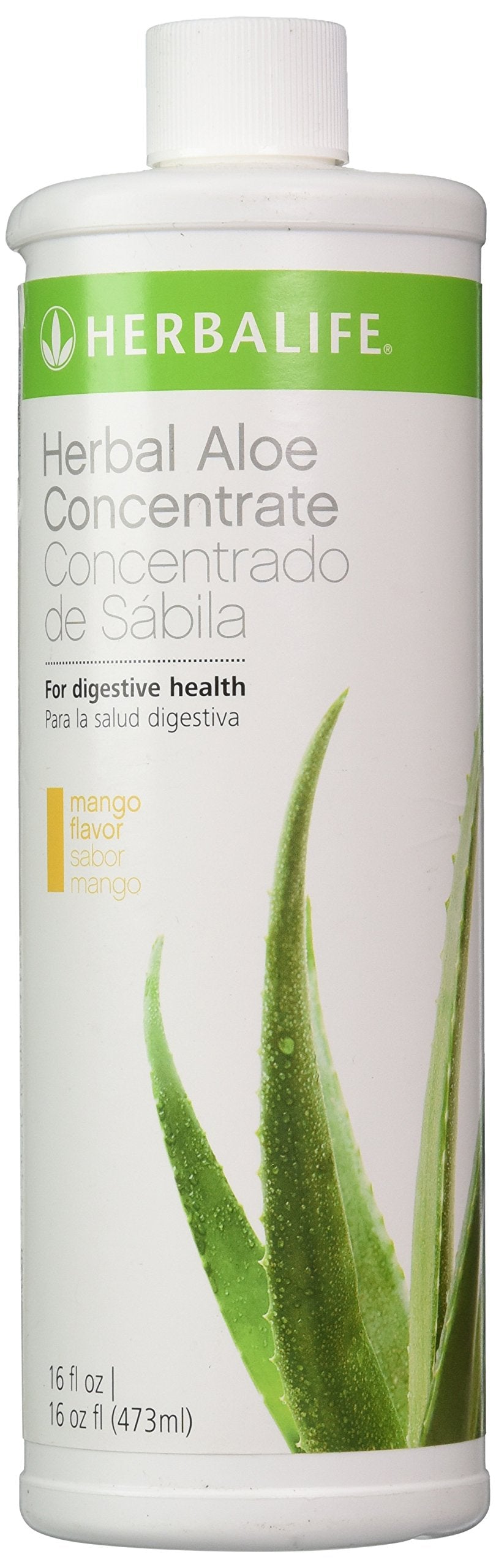 Herbalife Herbal Aloe Drink Mango concentrate bottle supports easy daily digestion.