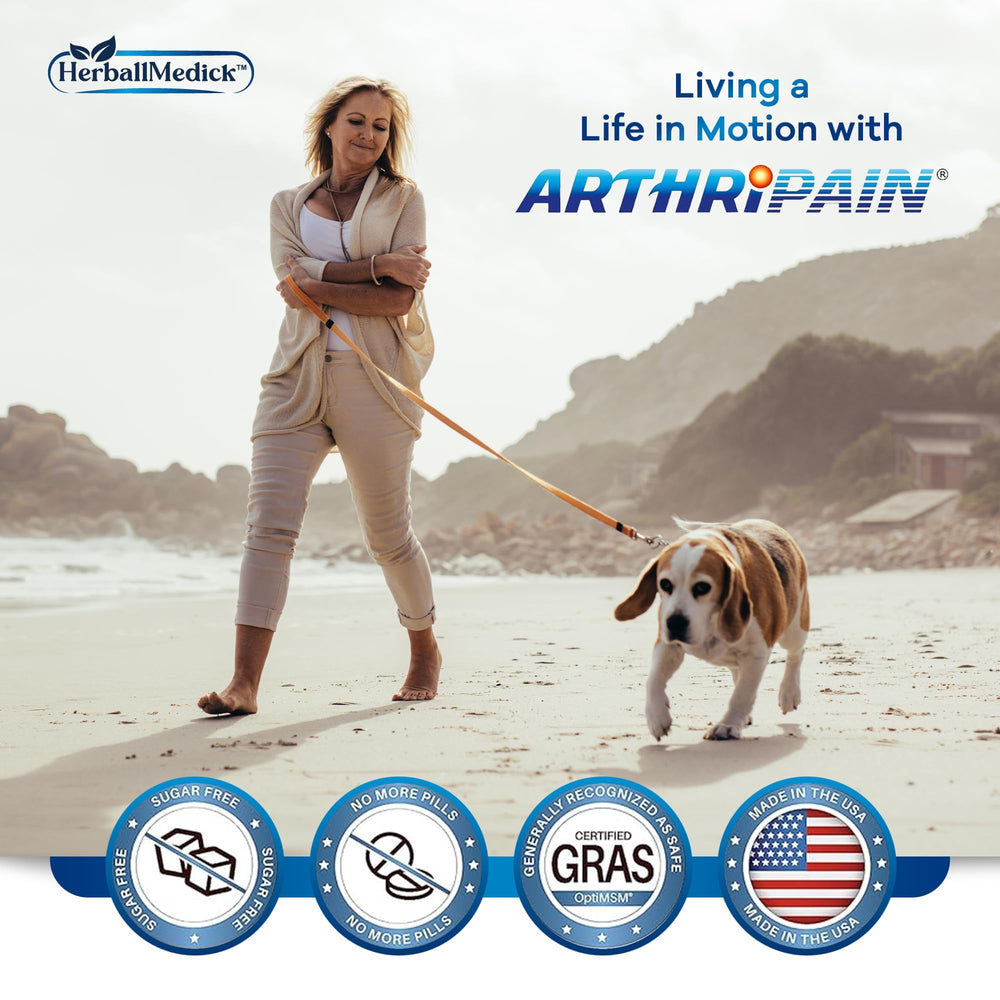 HerballMedick Arthripain third-party tested badge promotes transparency.