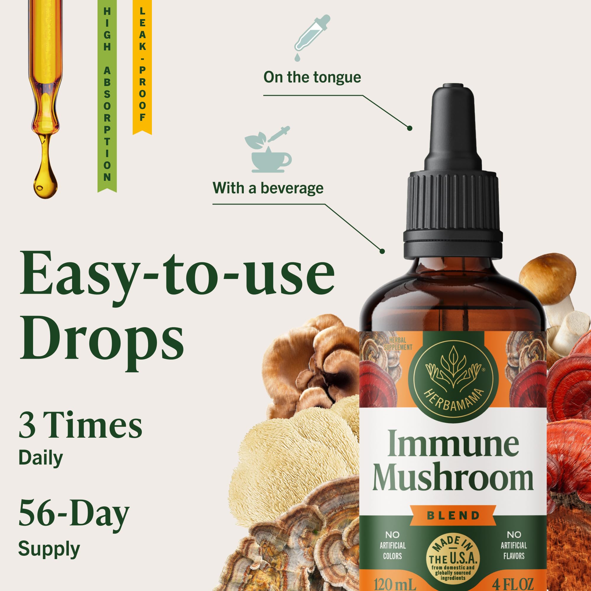 HERBAMAMA bottle shake-before-use cue for smooth, consistent dosing.