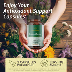 HERBAMAMA Broccoli Sprouts Capsules packaging-back highlighting ingredients and non-GMO formula