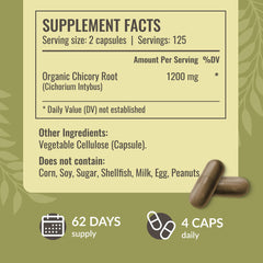 HERBAMAMA Chicory Root Fiber bottle label shows vegan and non-GMO formula.