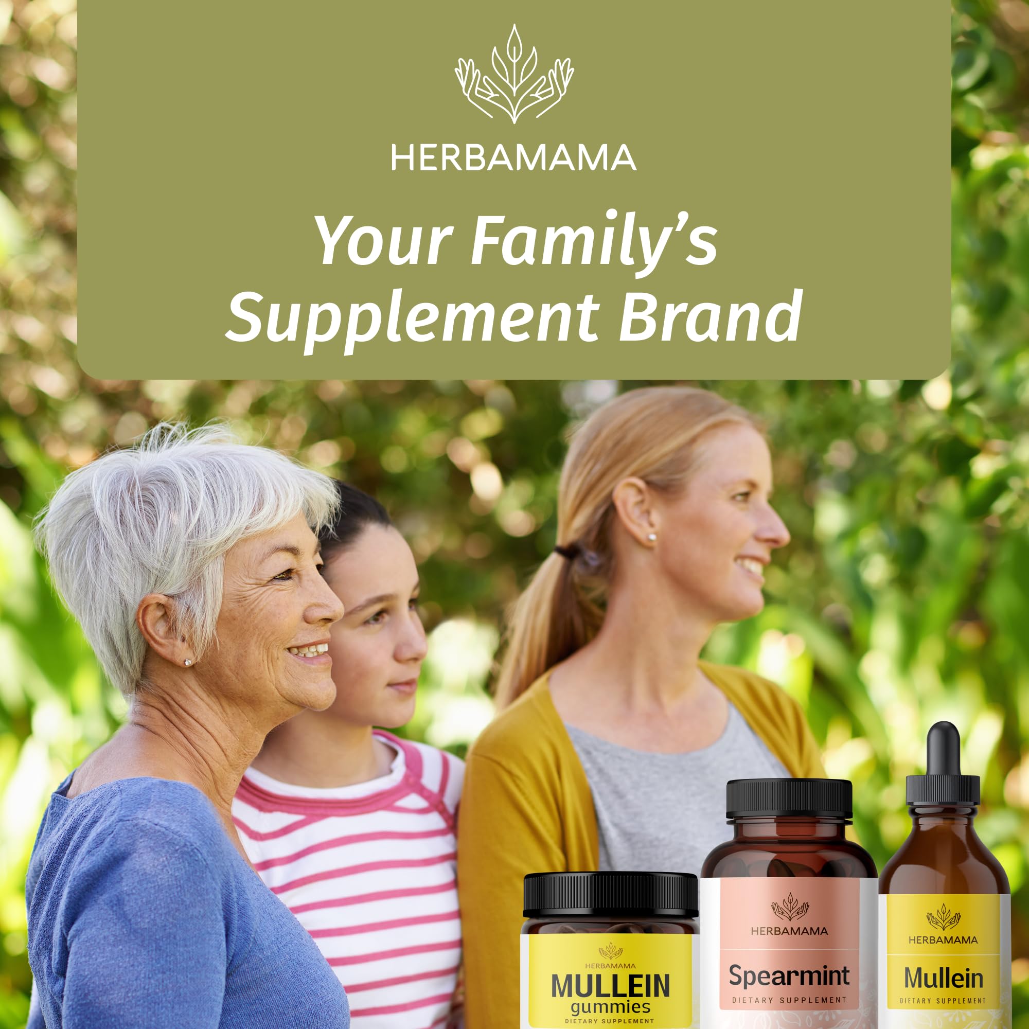 HERBAMAMA Spearmint capsules on breakfast table for daily routine.
