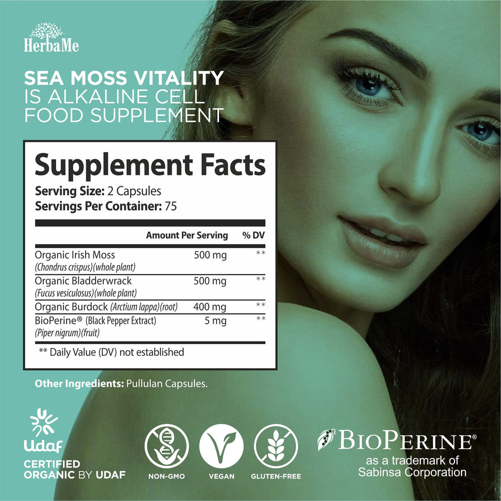 HerbaMe burdock root capsules offering antioxidant-rich nourishment.