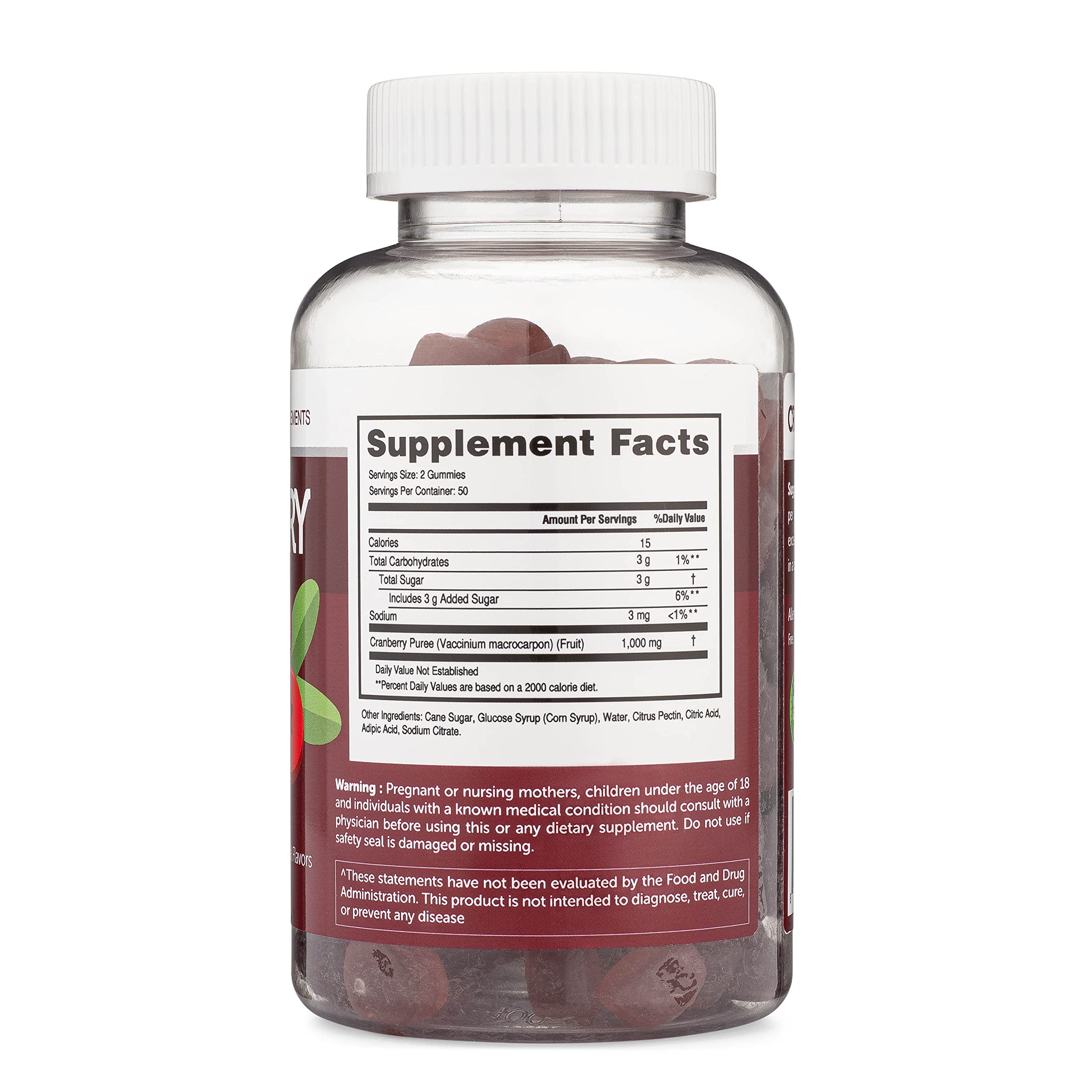 Close-up of a Herbatech Cranberry Gummies serving for daily urinary wellness.