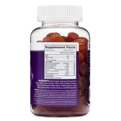 Herbatech Iron Gummies packaging showing value-packed bottle with 100 grape-flavored chewables.