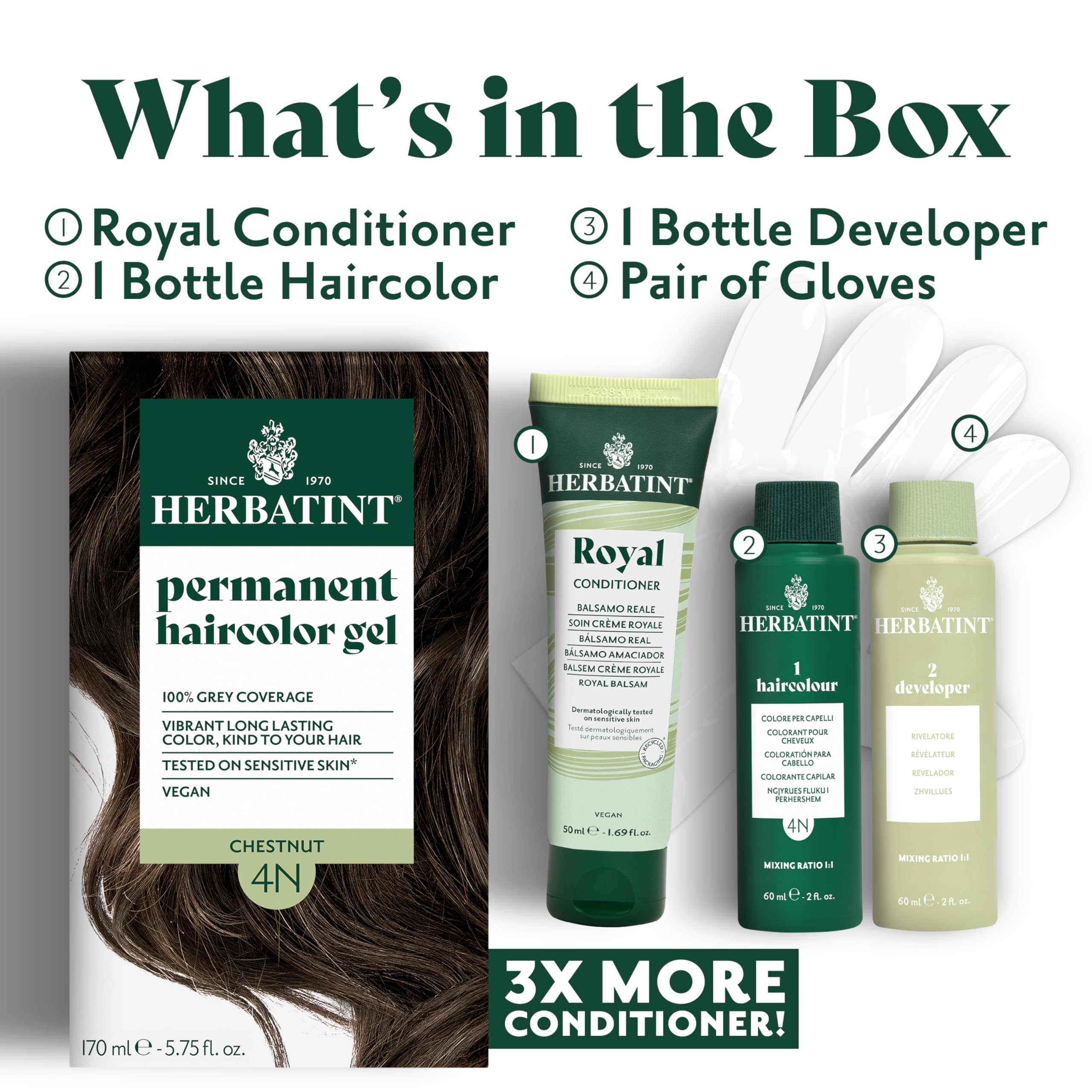 Royal Cream Conditioner sample included for multiple hair treatments.
