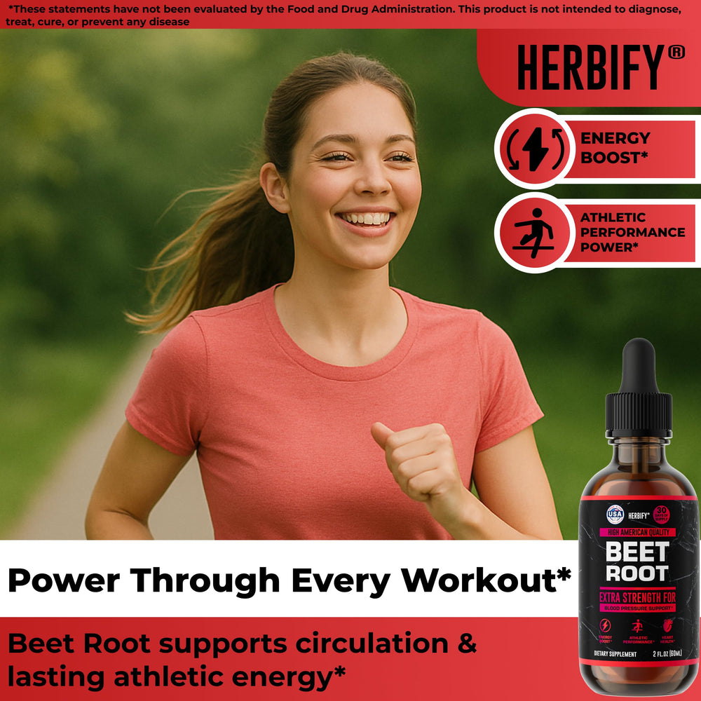 HERBIFY Beet Root bottle with label showing ingredients.