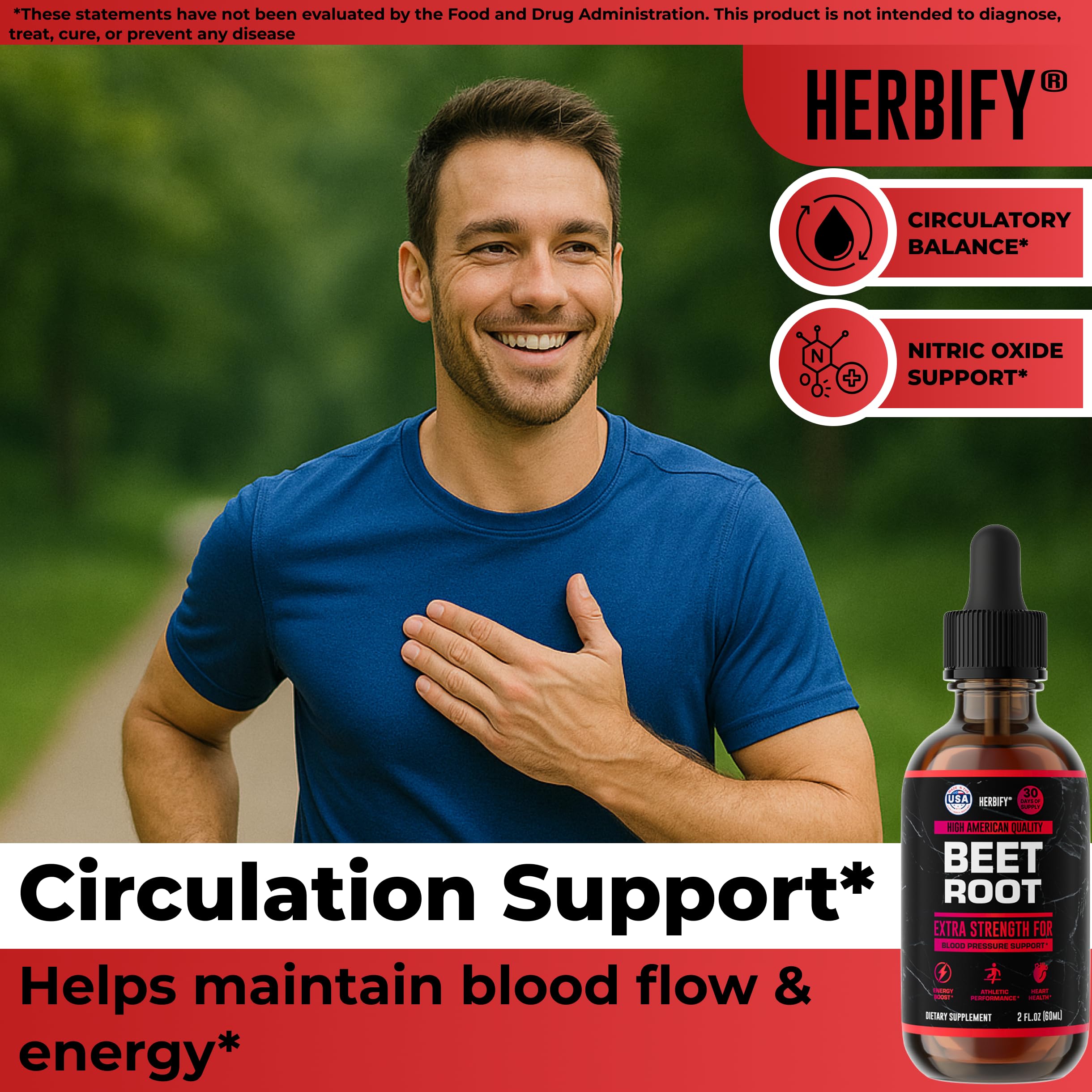 HERBIFY Beet Root Liquid drops close-up for steady energy.