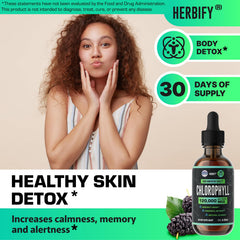 HERBIFY Chlorophyll Drops bottle dropper closeup for convenient on-the-go use