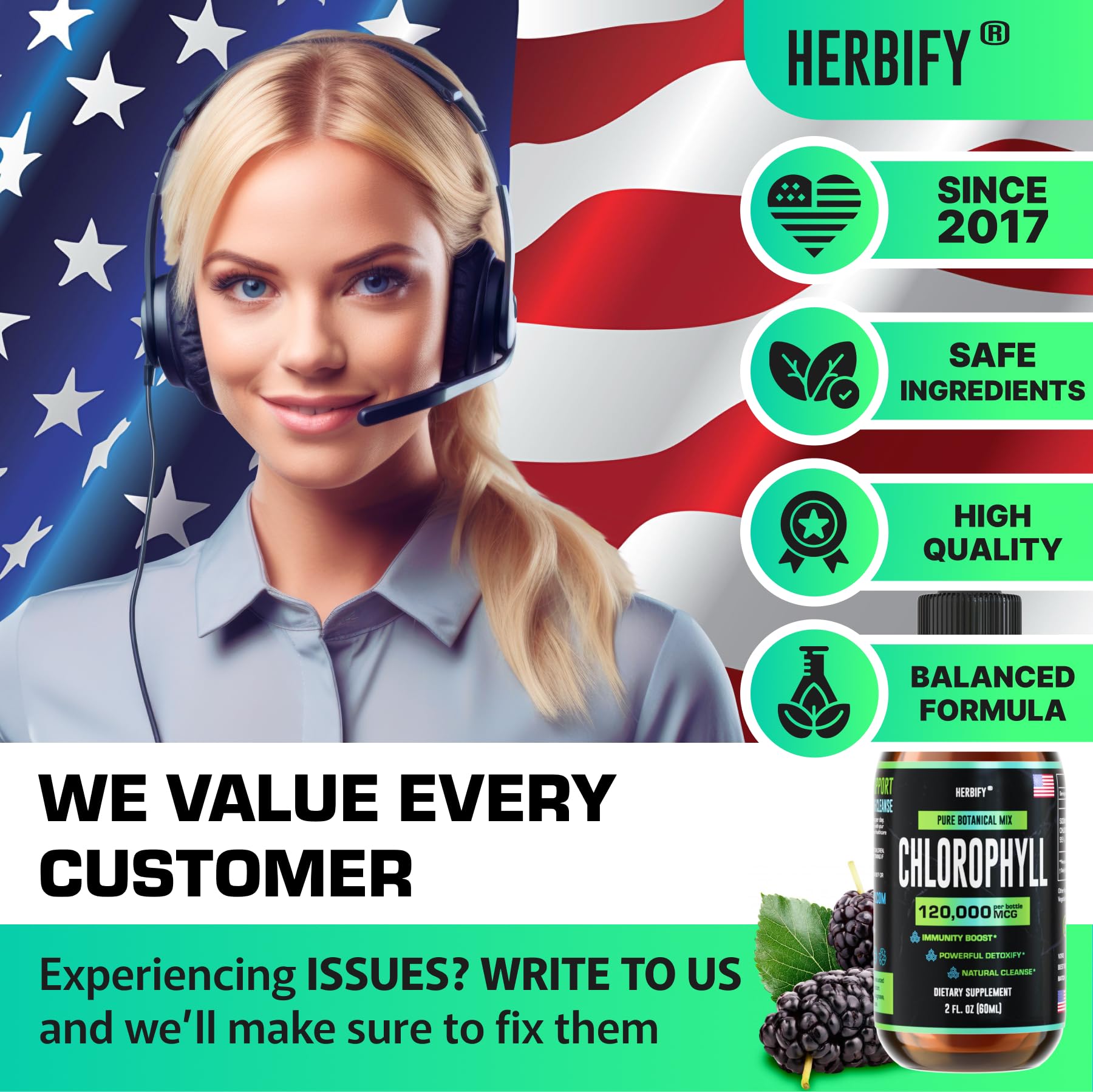 HERBIFY Chlorophyll in a kitchen scene suggesting detox routine