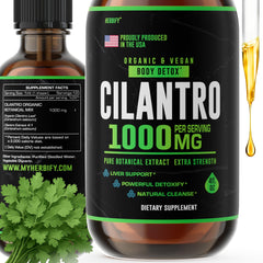 HERBIFY Cilantro Tincture bottle with dropper for easy daily use and antioxidant support