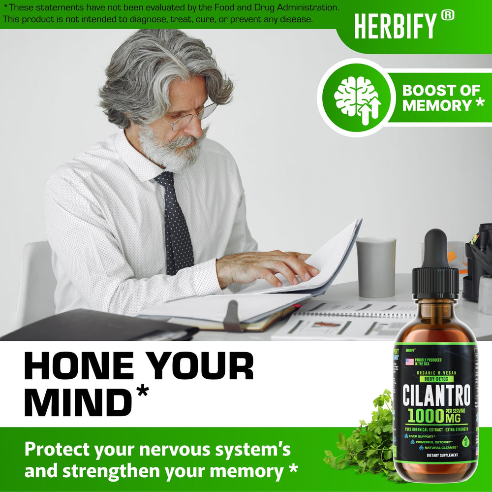 Serving glass with cilantro tincture added for daily wellness routine