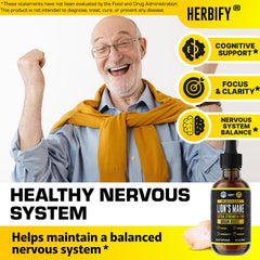 HERBIFY Lions Mane immune-support tincture bottle for daily wellness