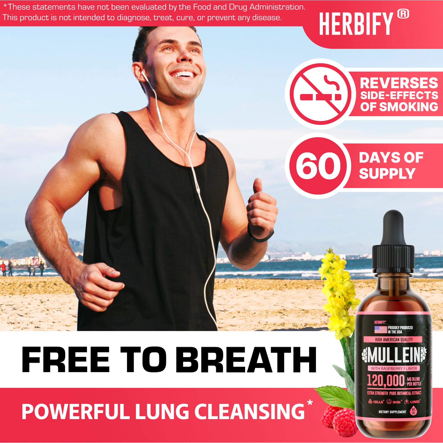 HERBIFY Mullein Drops liquid tincture pour shows convenient dosing and fast absorption.
