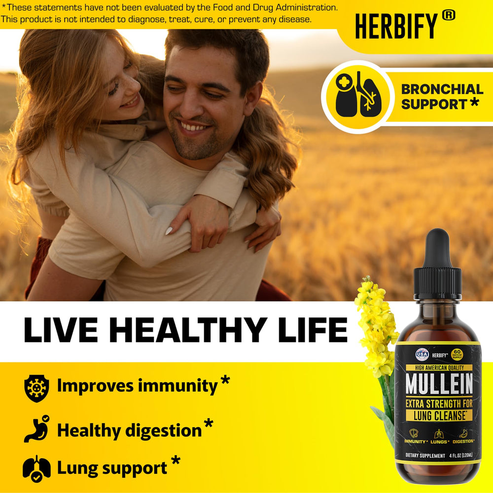 Herbify Mullein Drops made in USA badge signaling quality and trusted sourcing.