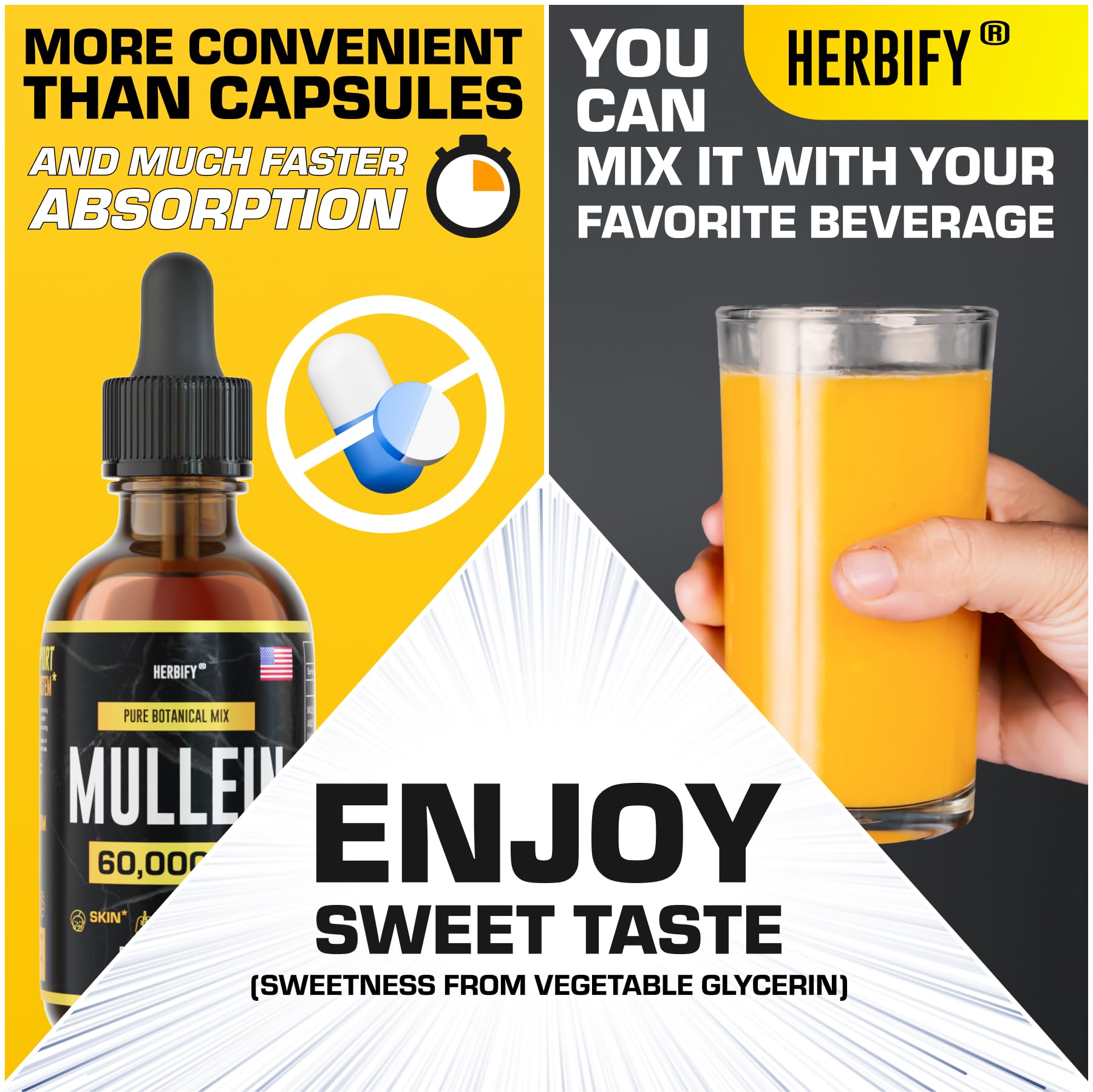 Morning routine with HERBIFY Mullein Extract supporting breathing comfort.