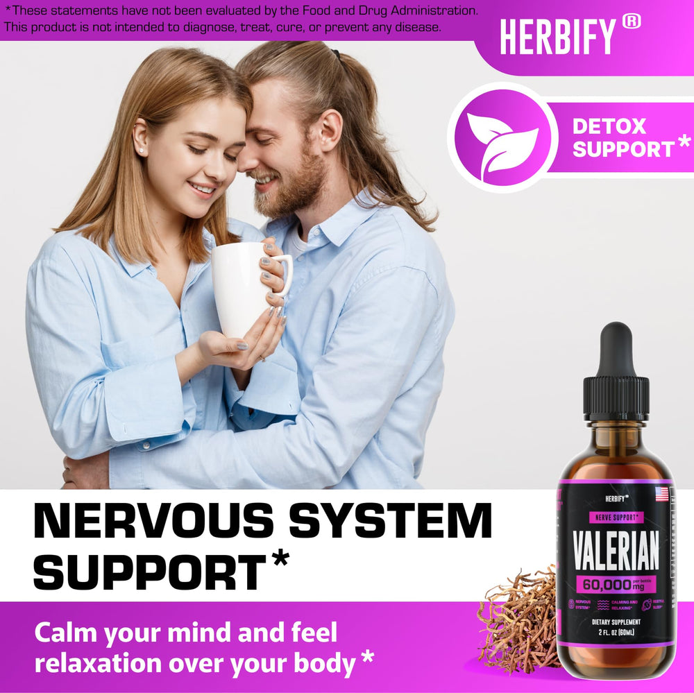 Herbify Valerian Root packaging emphasizes wild ingredients.