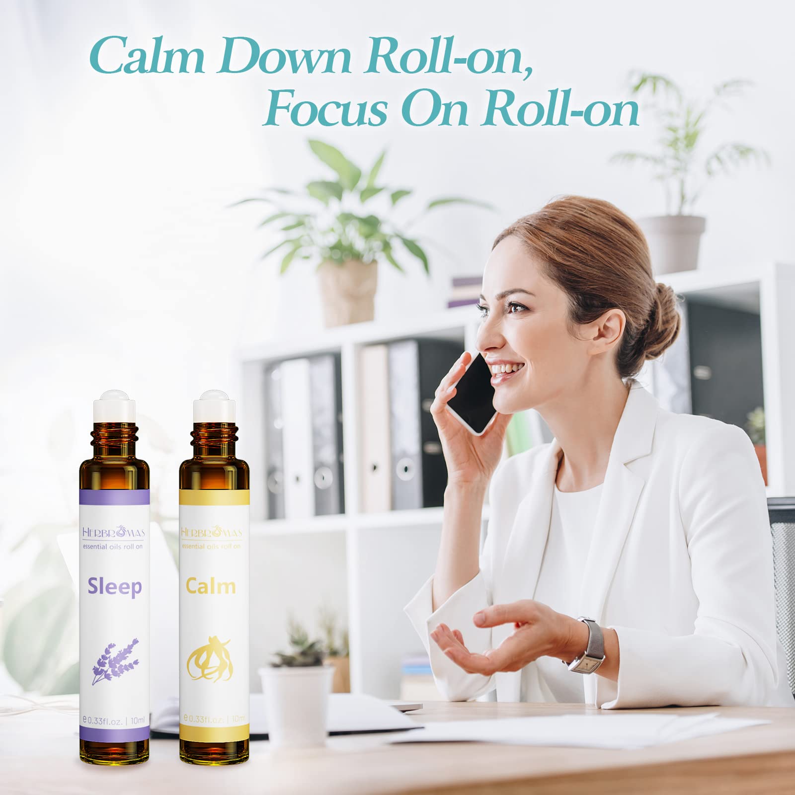 HERBROMAS Relaxation roll-on bottle fosters quiet moments