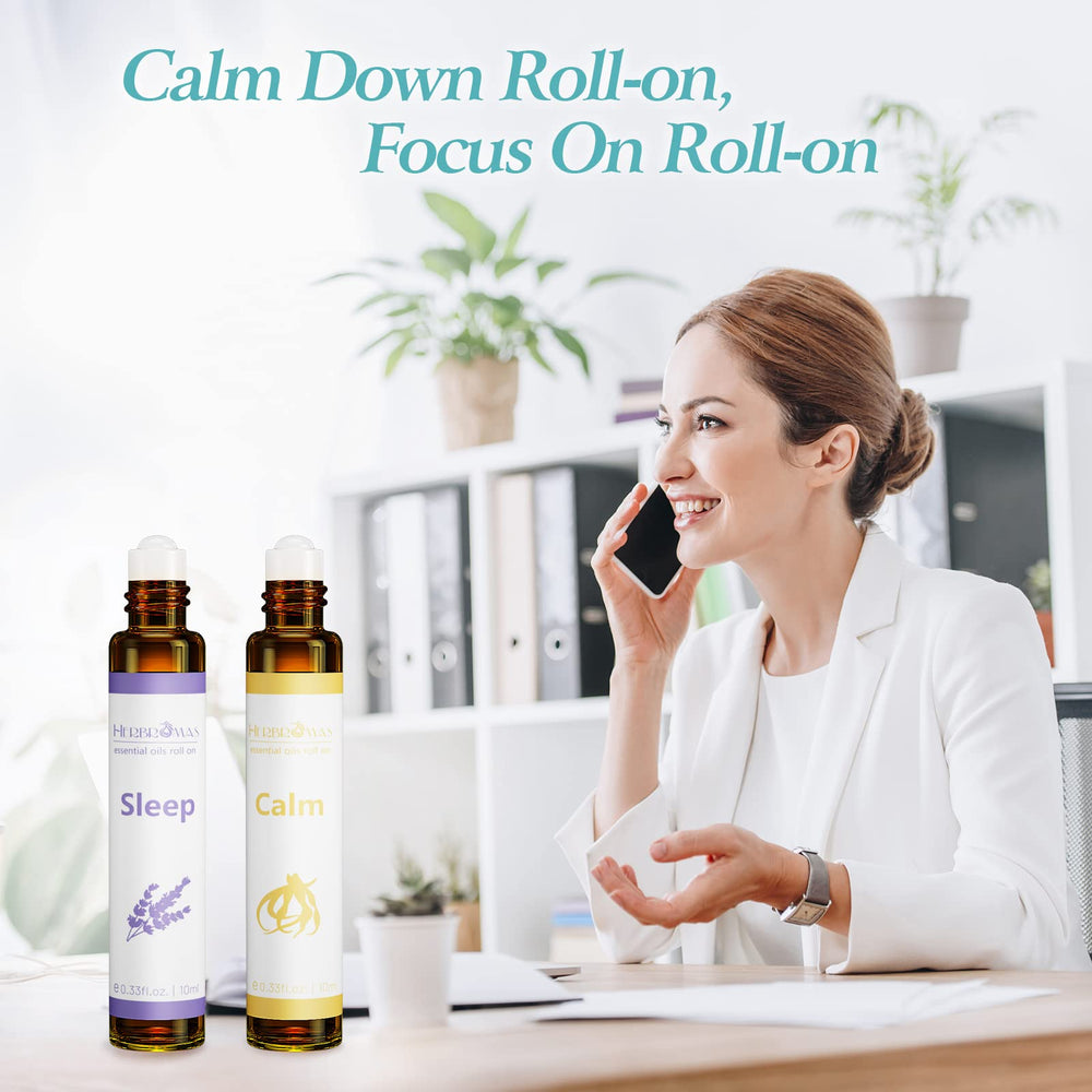 HERBROMAS Relaxation roll-on bottle fosters quiet moments