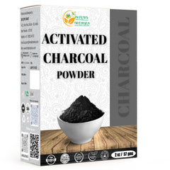 Herbs Botanica activated charcoal powder in resealable bag for kitchen and DIY beauty use.