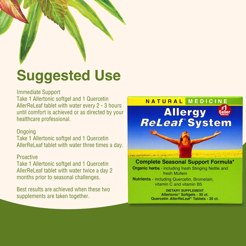 Herbs Etc Allergy ReLeaf System gluten-free label highlighting clean formulation.