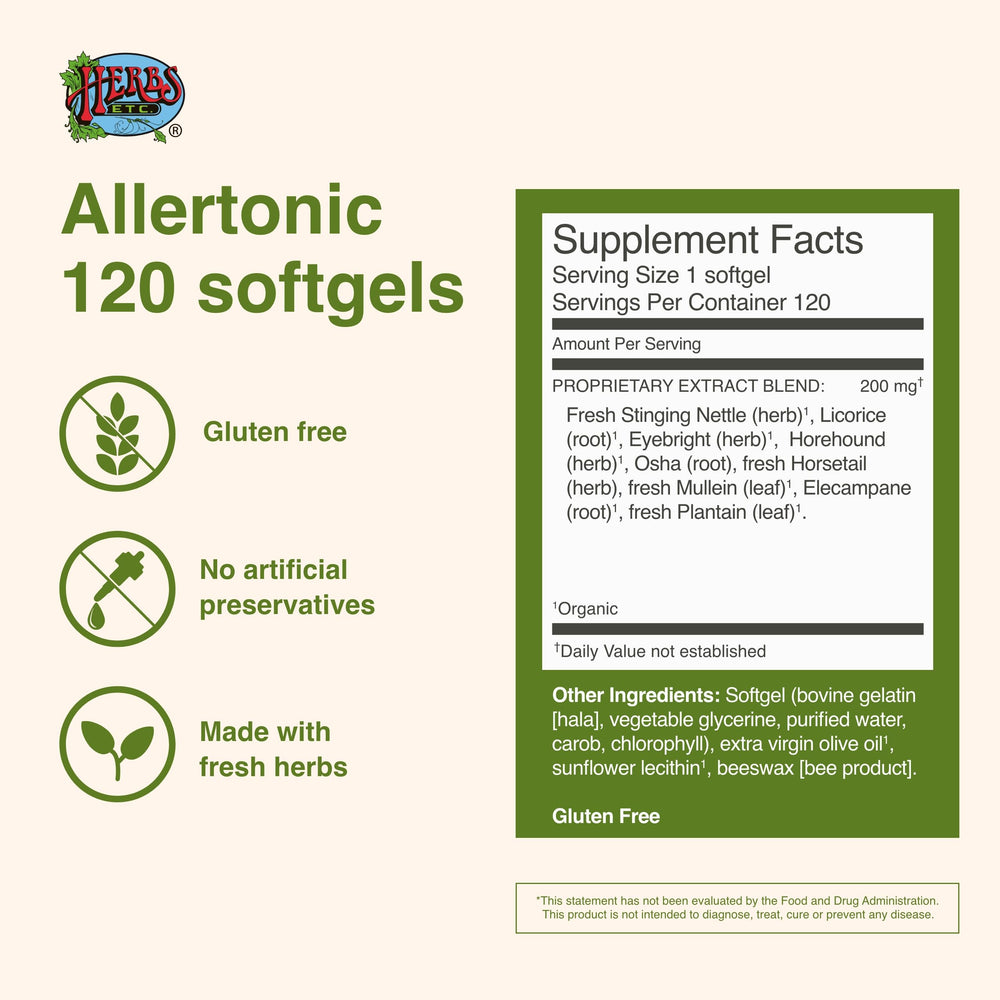 Pouring Allertonic softgels for convenient seasonal comfort