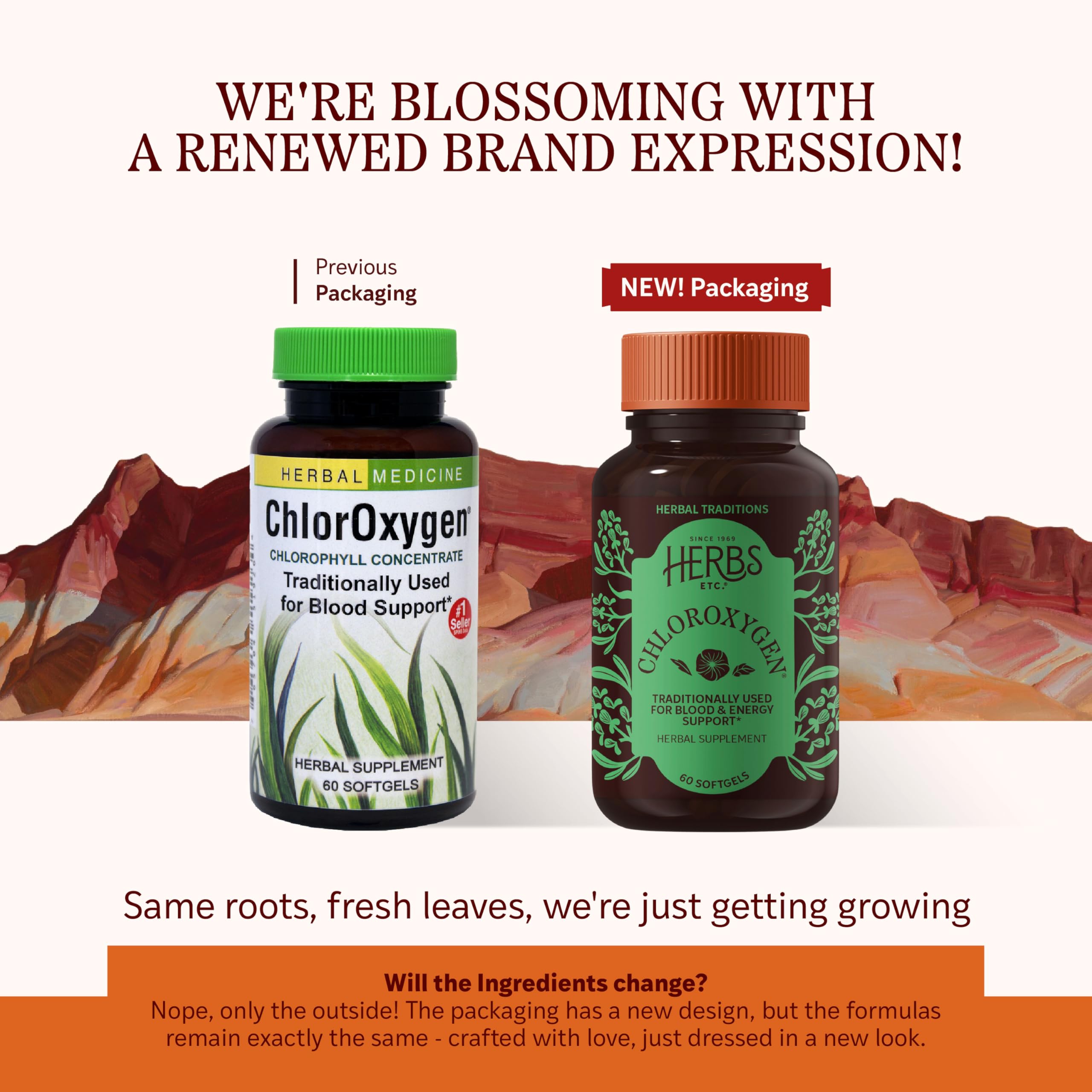Herbs Etc. ChlorOxygen softgels pack for easy daily dosing.