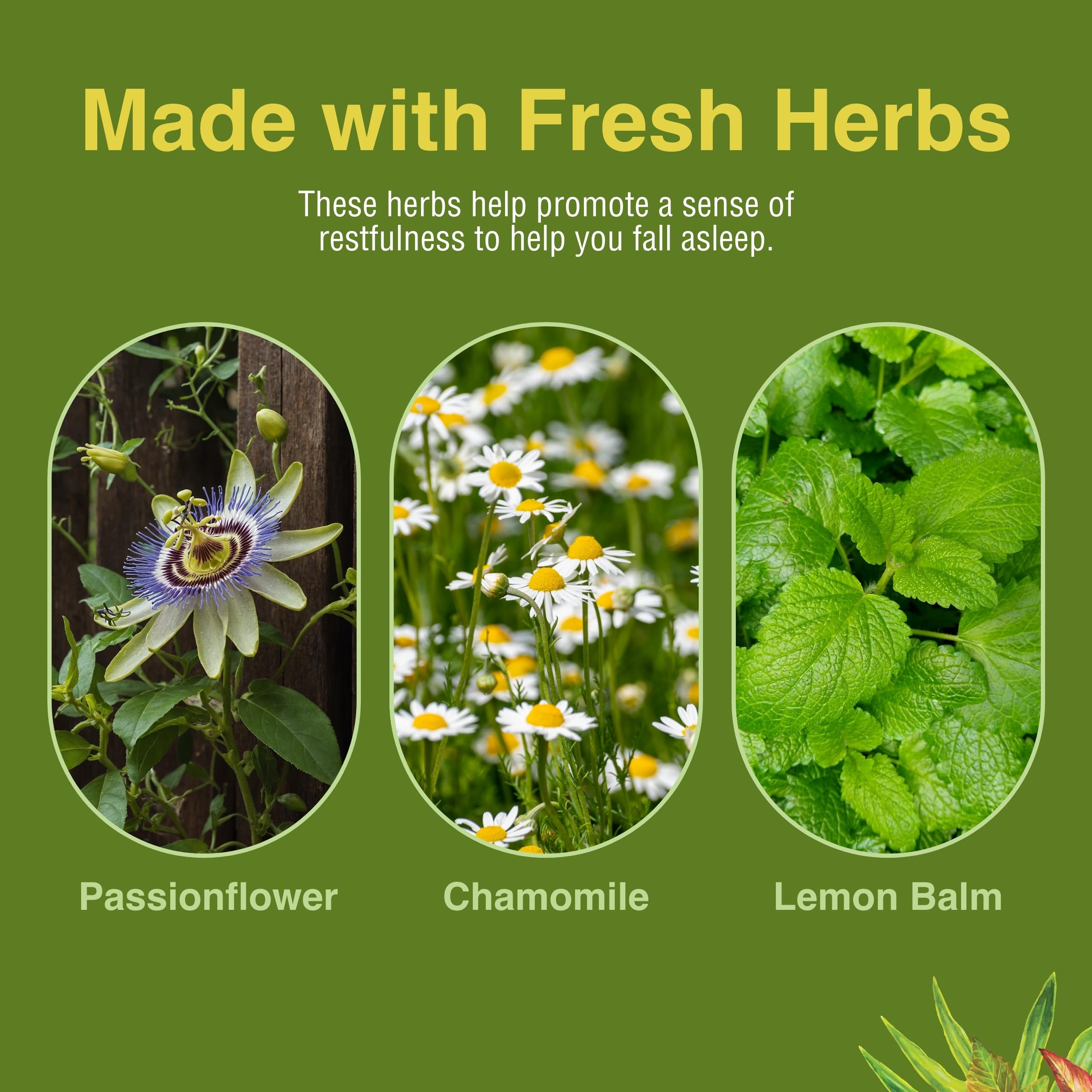 Herbs ETC Deep Sleep bottle on nightstand with soft lighting