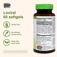 Herbs Etc Loviral ingredients lomatium and pelargonium shown visually