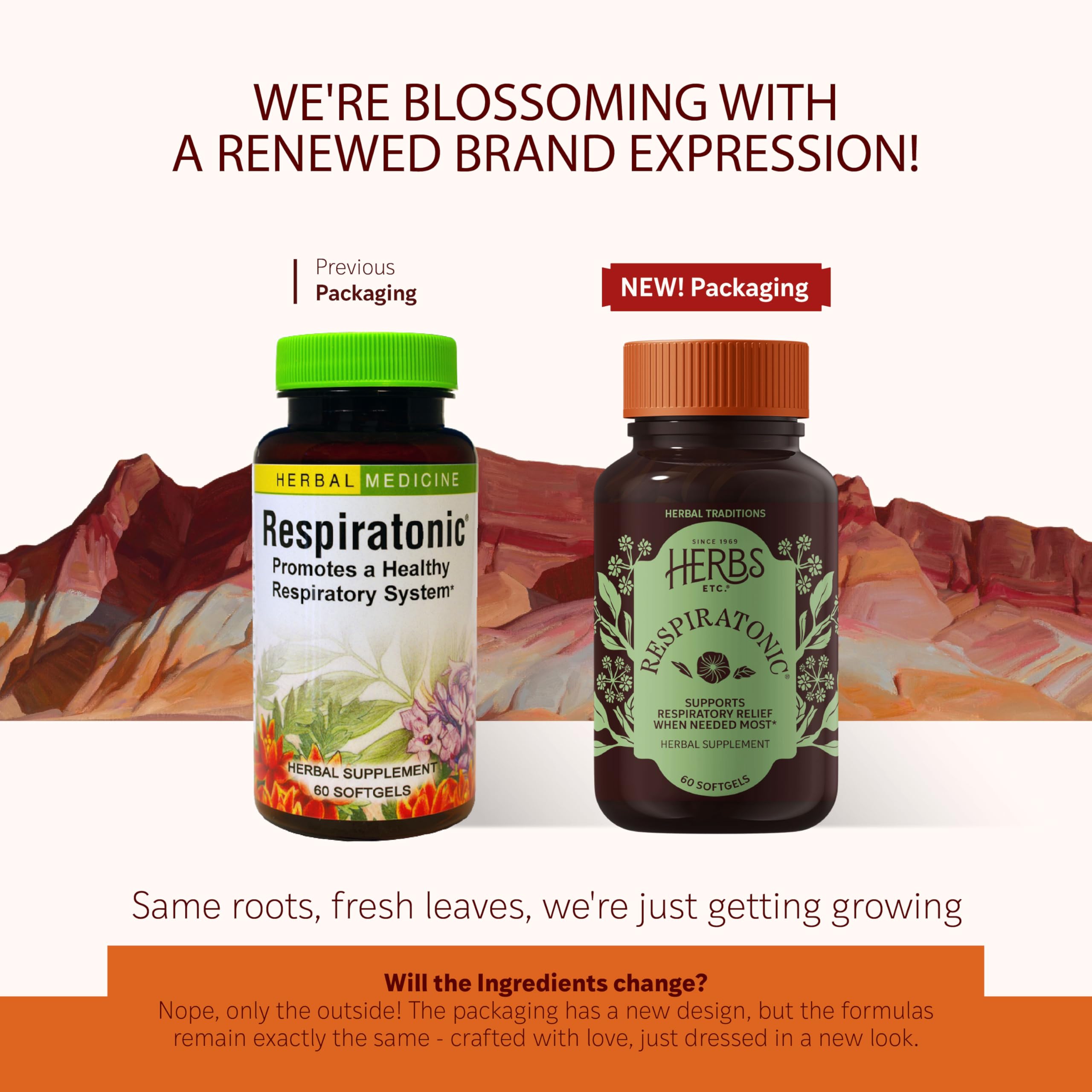Respiratonic softgels close-up by Herbs Etc. for convenient daily use.
