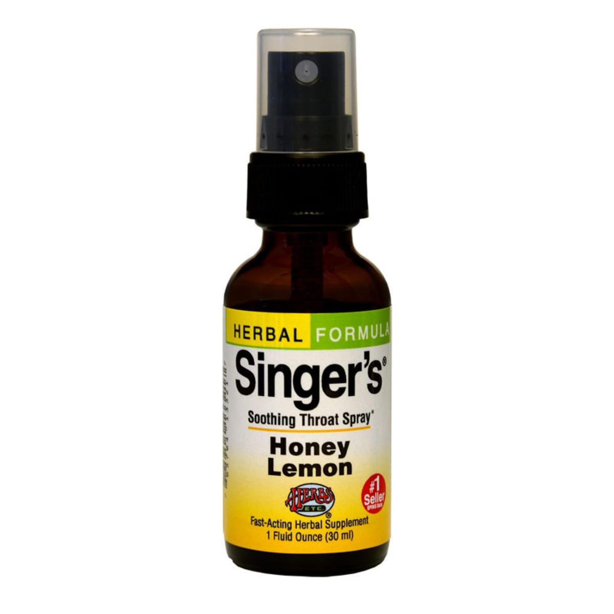 Herbs Etc. Singer's Saving Grace honey lemon spray bottle for throat relief